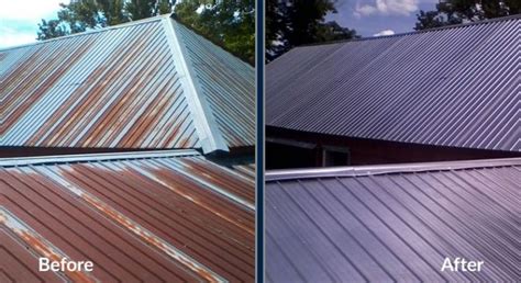 before and after house painting metal roof|metal roof paint removal.